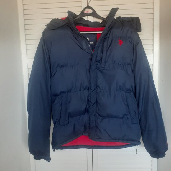 US Polo Assn. Navy/Red Full Zip Hooded Jacket Men Size Med. - Picture 2 of 10